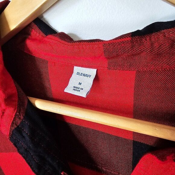 EUC LIKE NEW OLD NAVY RED PLAID TUNIC LONGSLEEVES SIZE M WOMENS - Picture 10 of 13